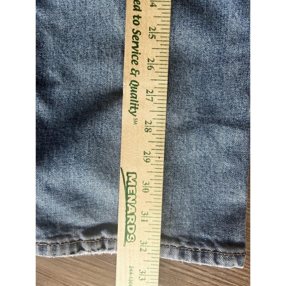 Levis 505 Jeans Mens 34x32 Light Wash Blue Denim Straight Leg Zip Fly Classic - Picture 6 of 6